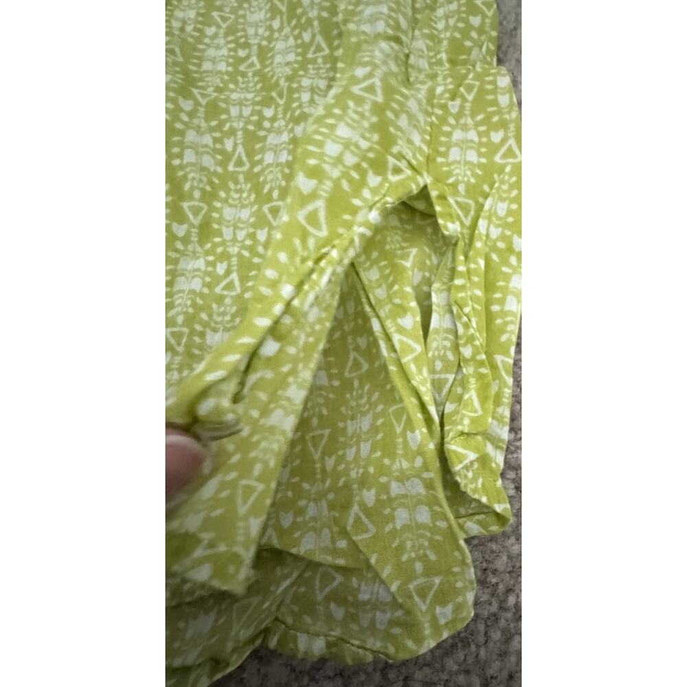 Rock Flower Paper Green Tunic Top Medium Long Sleeve Boho Lightweight Cotton - Picture 3 of 10